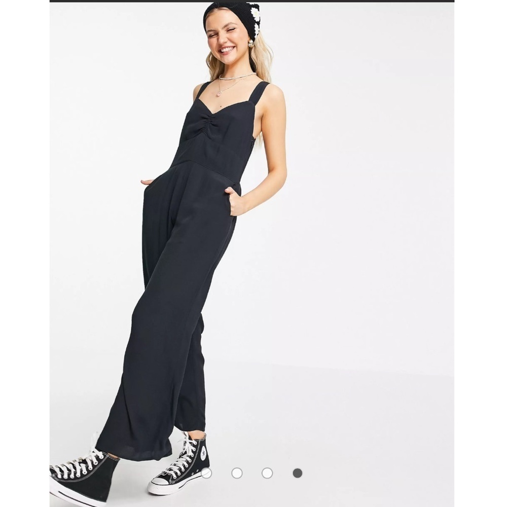 Abercrombie & Fitch cinched front jumpsuit in black
